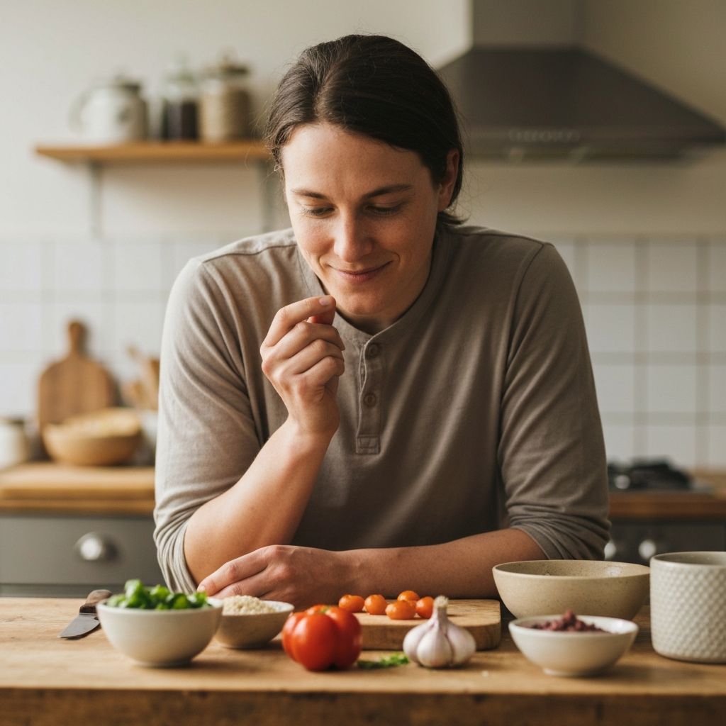 Person beim Überlegen von Alltagsentscheidungen